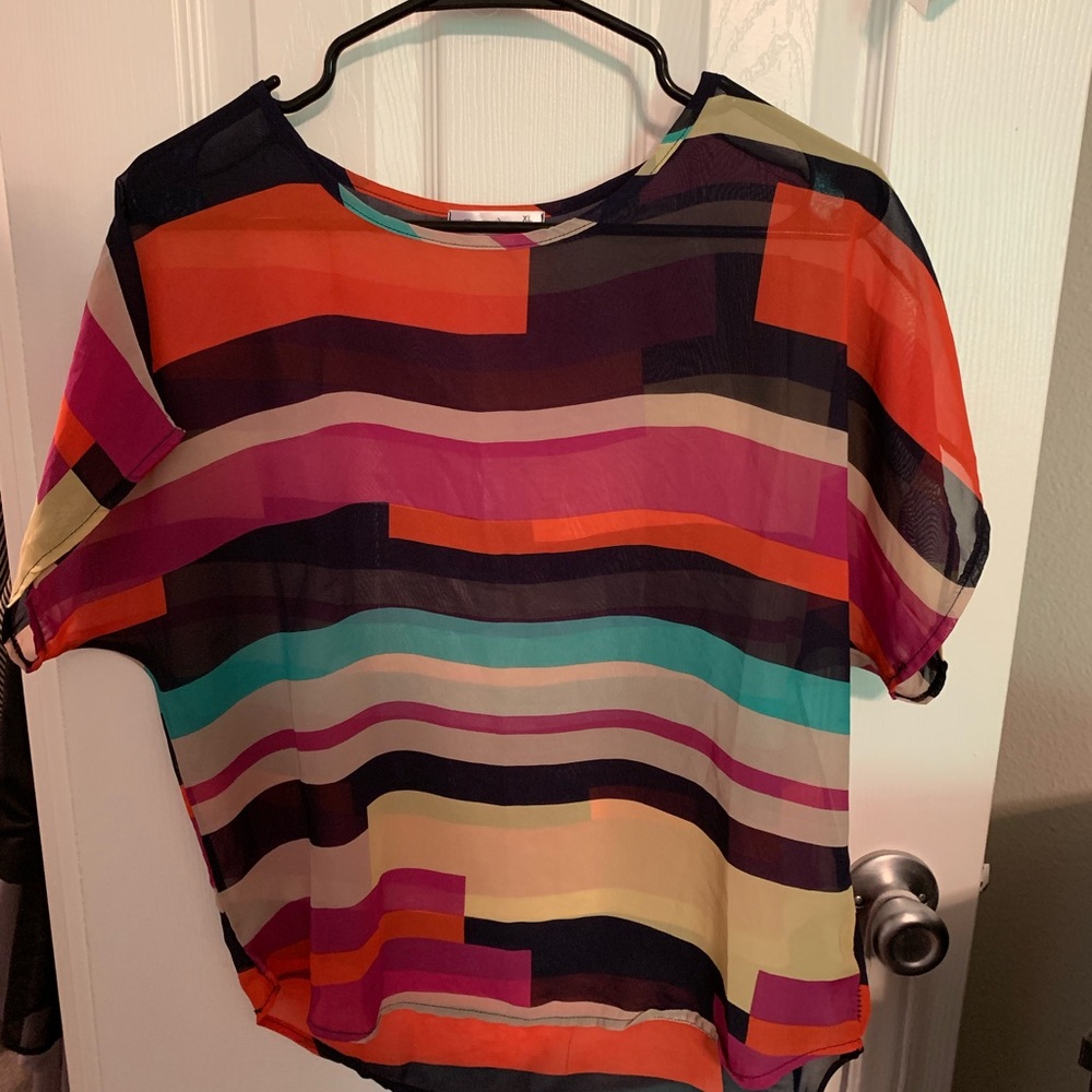 Colorful sheer blouse
